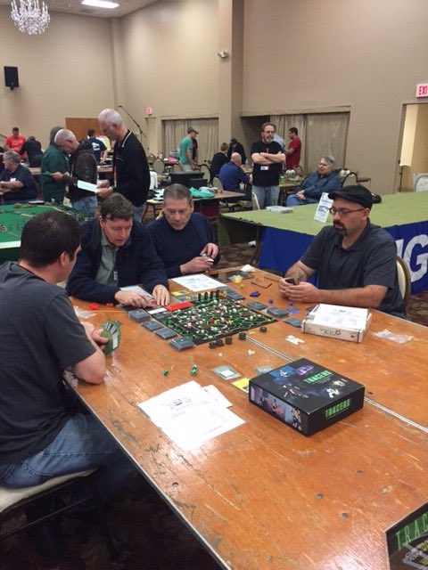 TracersGame's tweet photo. Sat session 2 group. I hope these guys had as much fun as I did! My team didn’t win. As the designer, you’d think I’d win more. :P #rockcon https://t.co/SHN995f4nh