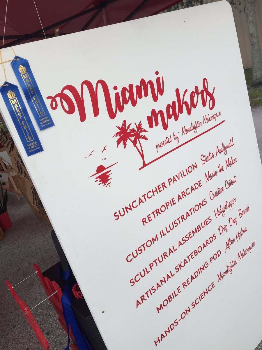 MoonlighterMIA's tweet photo. Miami Makers awarded multiple "Maker of Merit" awards at Orlando Maker Faire! :-D https://t.co/bKlsP2STez