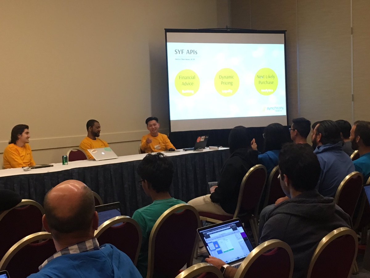 SYFCareers's tweet photo. SYF VP David Chau talking about #APIs and how our teams help customers achieve what they are working forward to! #Money2020 #lifeatsyf https://t.co/HrRucw7905