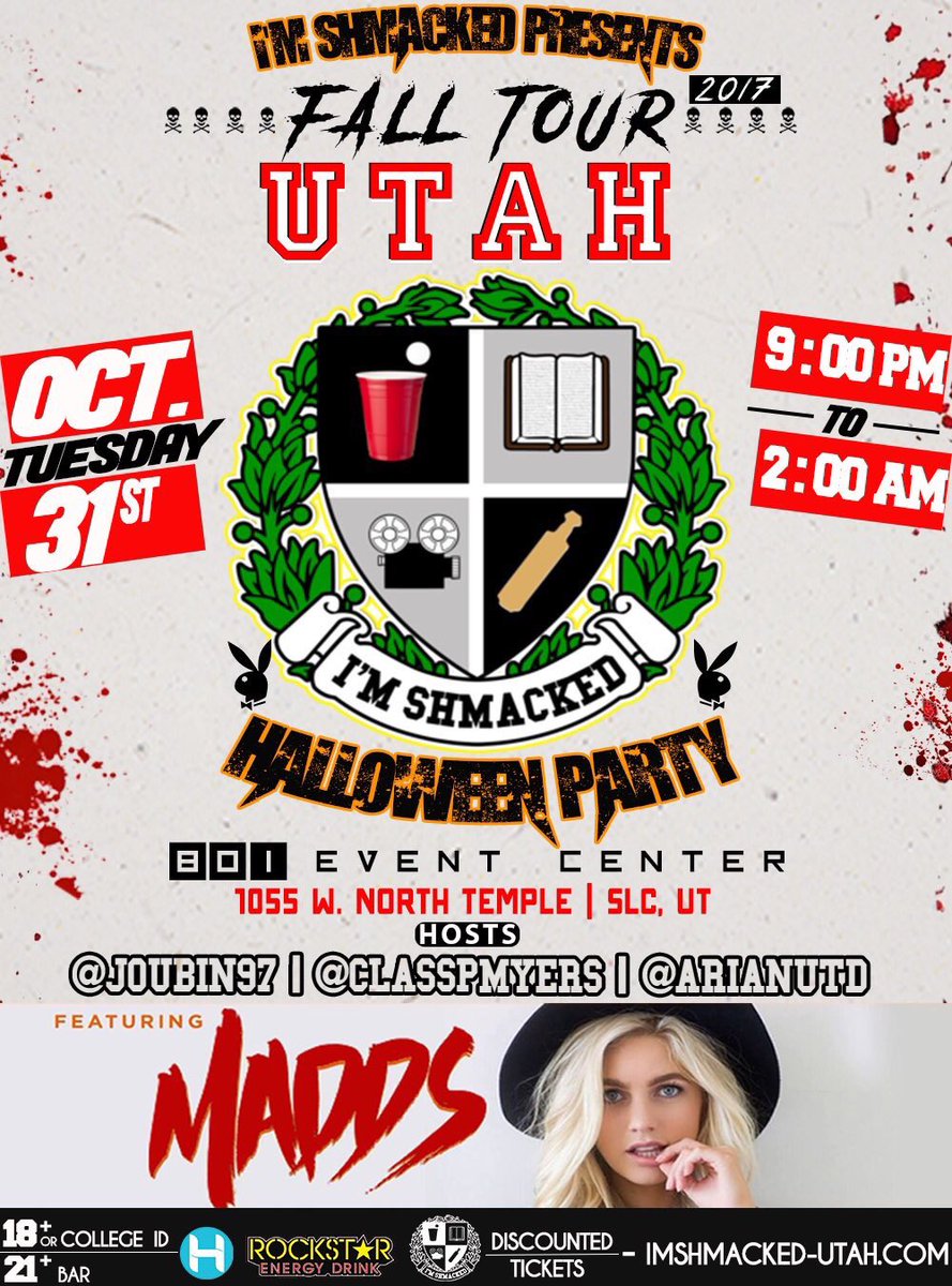 rainegeertsen's tweet photo. 🎃@ImShmacked
ESKETIT UTAH🎉🔥💯
👻#ImShmackedUtah
🤘ROCKSTAR ENERGY
🚨RT For Discount Code
🎟 https://t.co/amd1cMjcyi
📢#CallingOutAllCollegesInUT https://t.co/1NOFRTj8A4