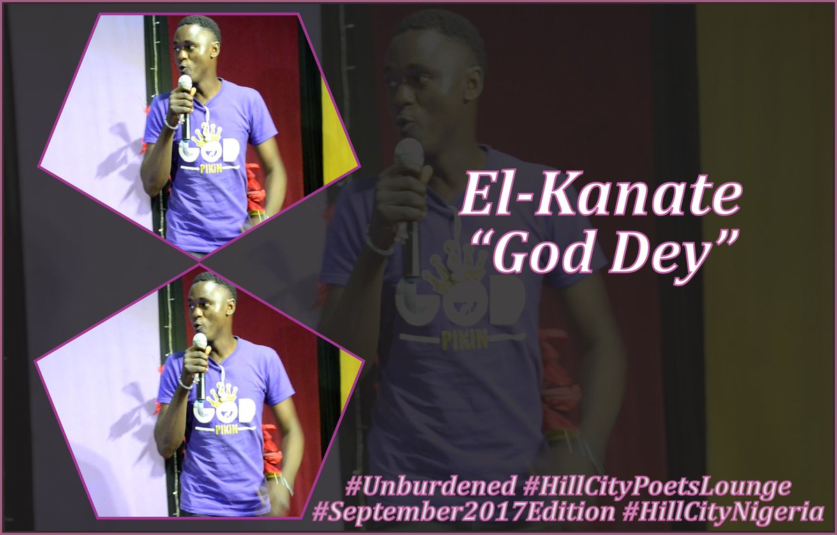 hillcitynigeria's tweet photo. El-Kanate - God Dey - drops Sunday 10:00am
#ElKanate #GodDey #unburdened #HillCityPoetsLounge #September2017Edition #HillCityNigeria https://t.co/7MaJsJLE1q