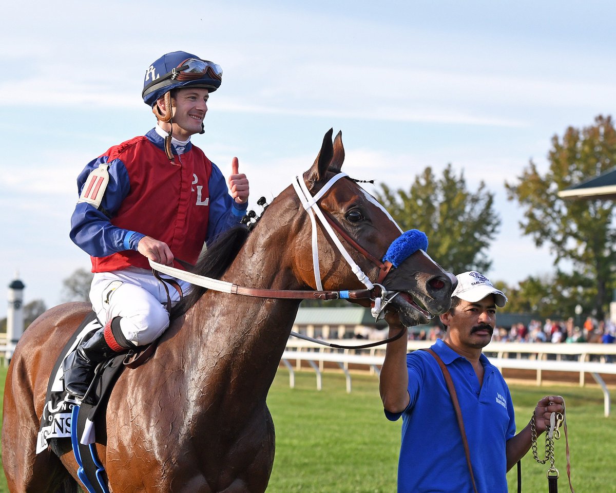 BH_AEberhardt's tweet photo. #MissSunset with @JulienLeparoux wins G2 @Lexus #RavenRun @keenelandracing for trainer Jeff Bonde and owners Alan Klein and Philip Lebhen @jeffbonderacing https://t.co/rKrFP27Ope
