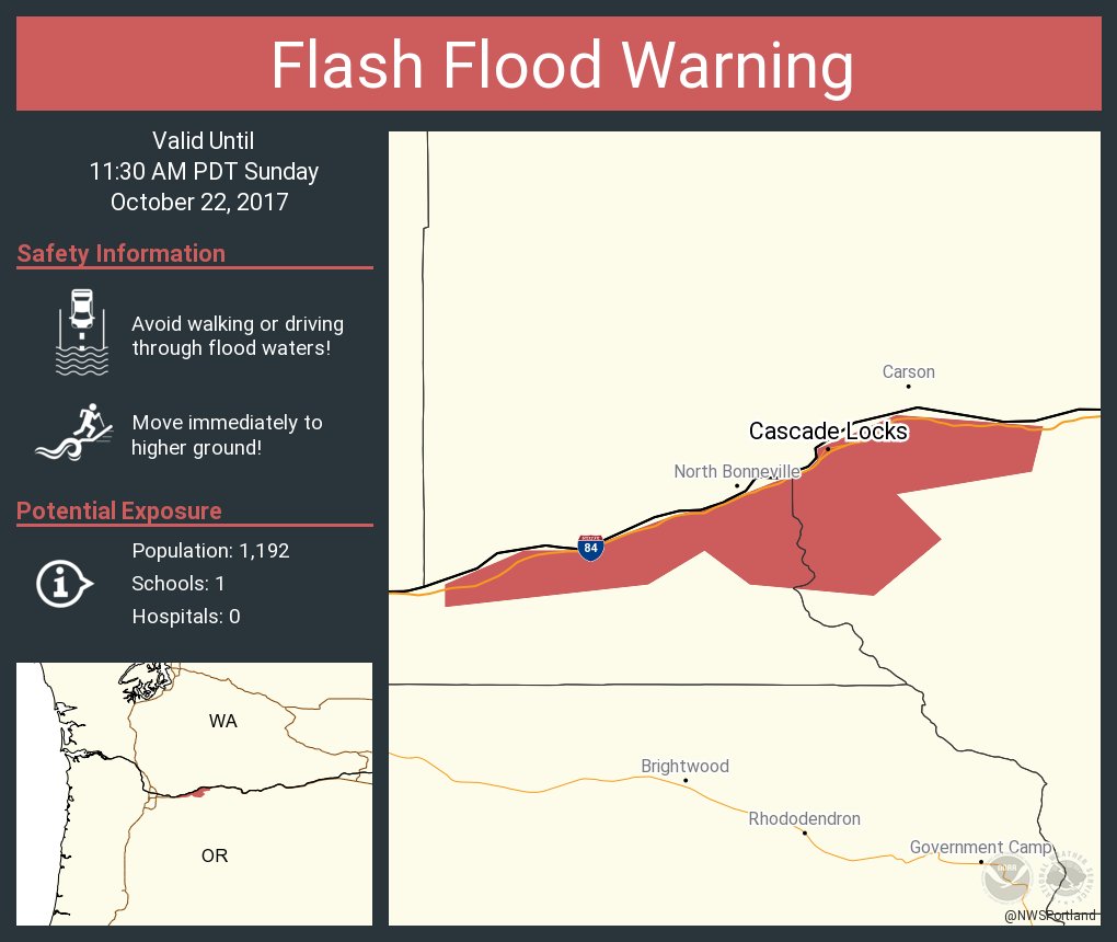 Flash Flood Warning including Cascade Locks OR until 11:30 AM PDT
