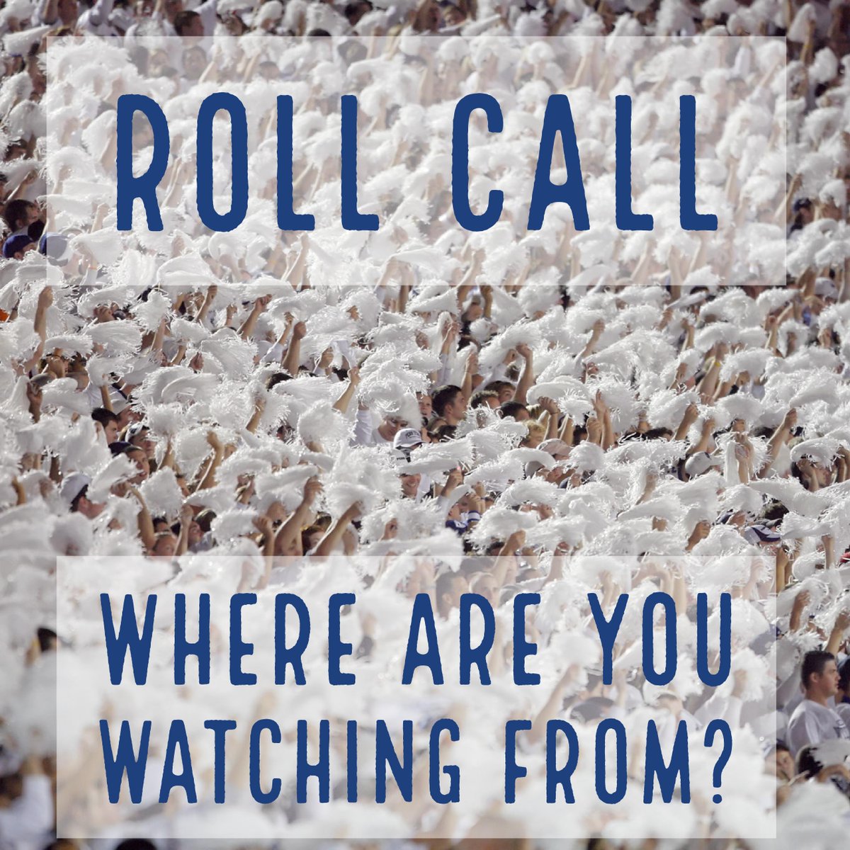 psufootball's tweet photo. From inside Beaver Stadium or from a few states away on your couch, let us know where you're watching Penn State from tonight? https://t.co/IYUzbtwAo7