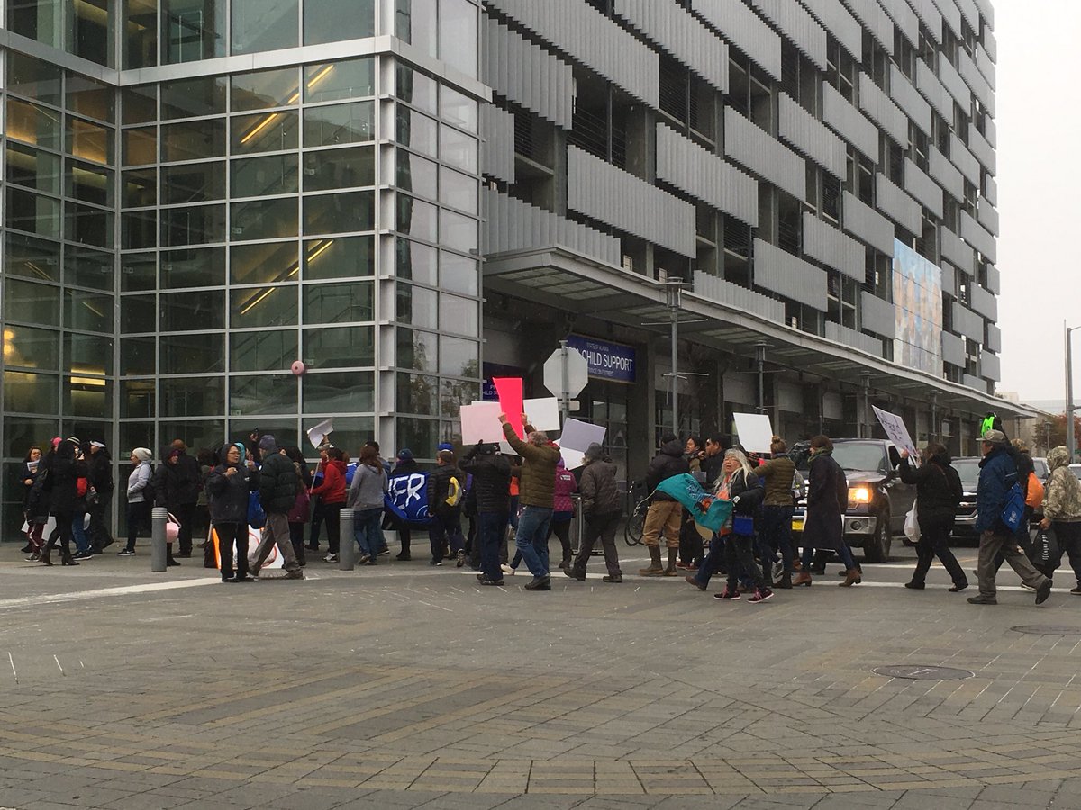 lrainesktva's tweet photo. Coalition of #ak indigenous groups rallies outside #AFN2017, calling for protection of wildlife as @lisamurkowski prepared to speak. @ktva https://t.co/C0rt8TayoT