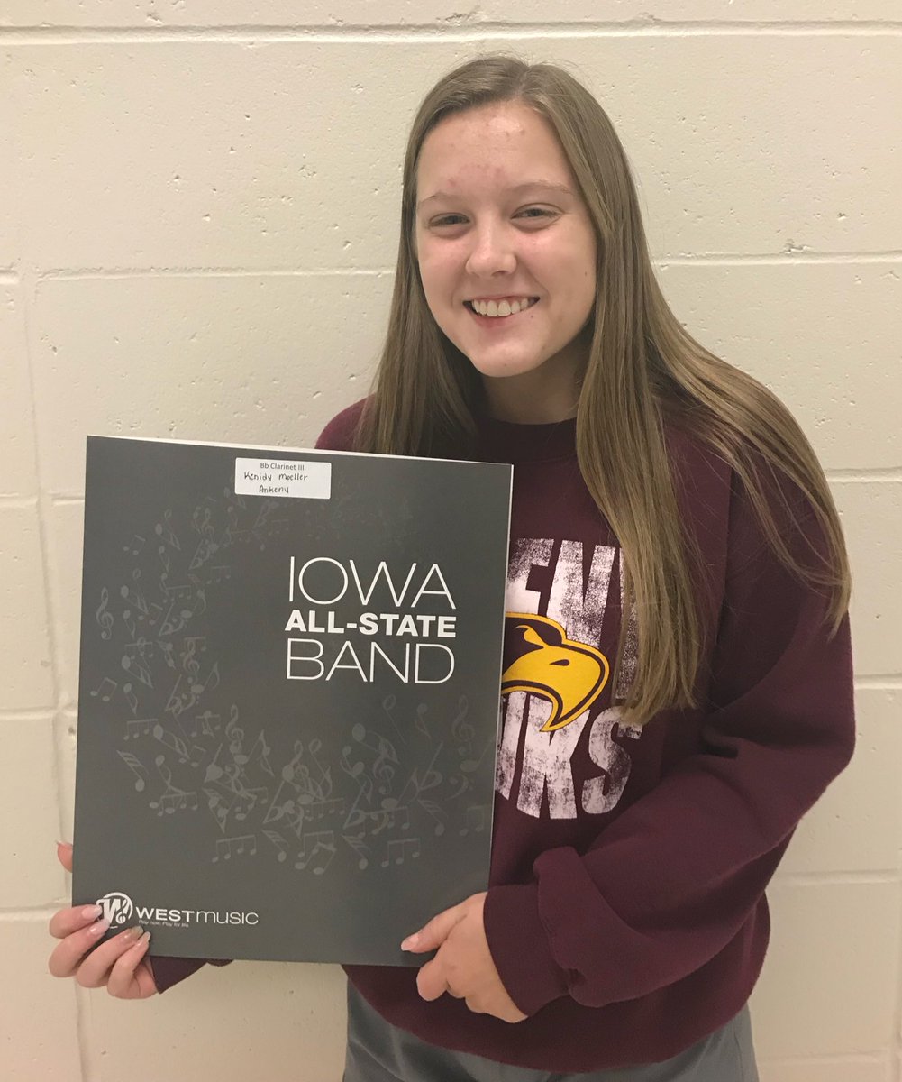 AnkenyBand's tweet photo. Congratulations to Kenidy Moeller on being selected to the All State Band on clarinet! https://t.co/VEec0l8l2E