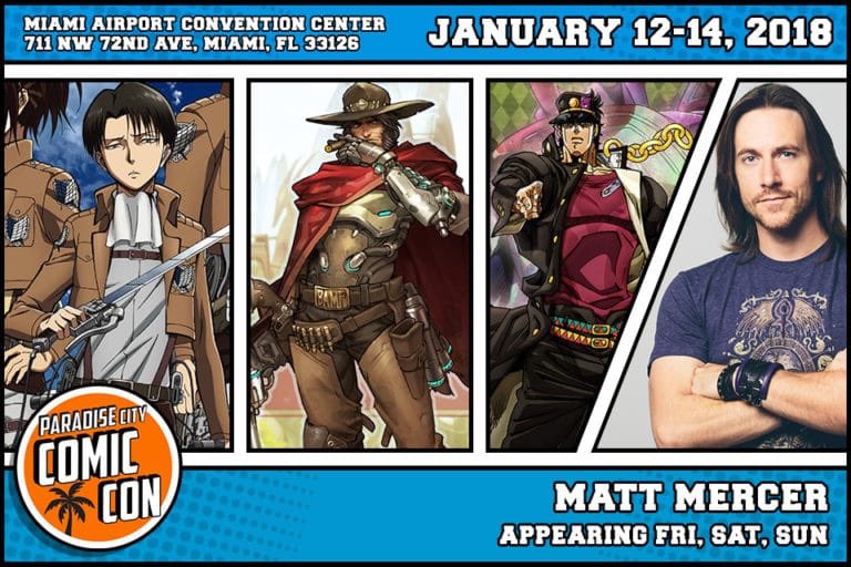 ParadiseCityCon's tweet photo. Meet @MatthewMercer 'McCree' from #Overwatch at #ParadiseCityCon, January 12-14, 2018. Find more info at https://t.co/bBRPIqsgev https://t.co/XwRJ7eyJV4