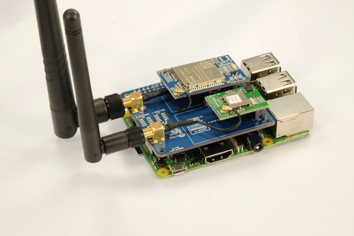 gimasiSA's tweet photo. Want to test #NBIoT @Quectel_IoT #BC65 or #LTECatM1 #BG96 on your @Raspberry_Pi? The #GMX PI-HAT is here, also available on #LoRaWAN #IoT https://t.co/dbYVmrXxT5