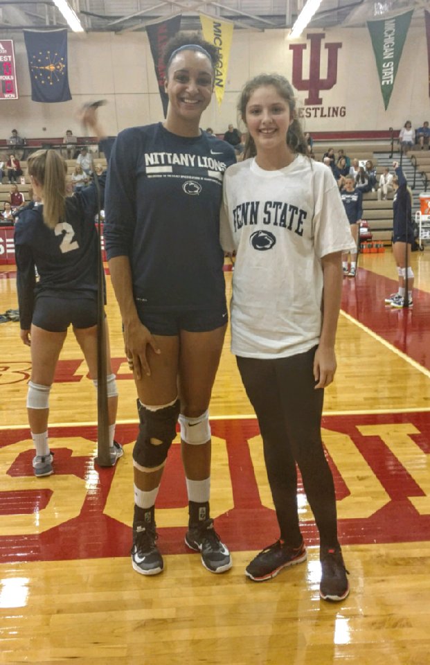 What better way to prepare for @NKYVC tryouts than hanging with your favorite player! Thanks Haleigh and Coach Rose! #Hales__Yeah #pennstatevolleyball