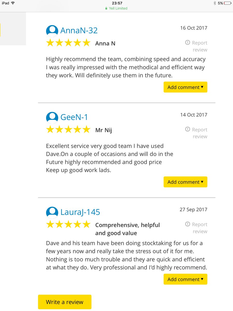 davejenksstock1's tweet photo. Some great reviews over the last few weeks https://t.co/ainS5PfSwW #stocktake #retailstock #stocktaker https://t.co/HCzGkQZPKJ