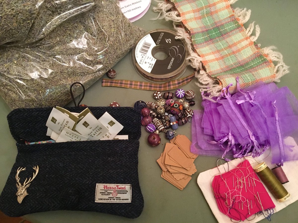 NewForestTartan's tweet photo. From a pile of crafty bits to two #NewForestTartan lavender bags in under 6 hours. Oh & a friend helped me! #labouroflove #mustgetfaster https://t.co/302OBGiKYw