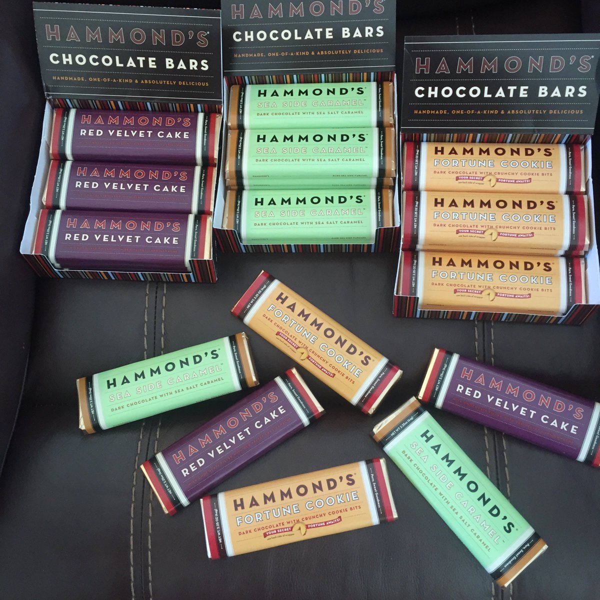 Look what's arrived for our #TeamECT #swag bags!  <a href="/HammondsCandies/">Hammond's Candies</a> Thank you!! #delicious Red Velvet Cake and Fortune Cookie Chocolate Bars!