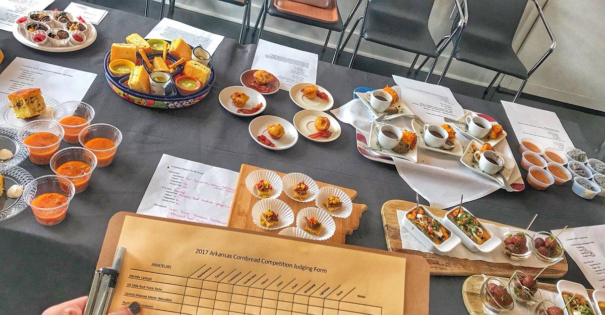 ArkCornbread's tweet photo. Thanks again to our #arcornbreadfest2017 judges! Loved having you today! @EssePurseMuseum #cornbread #nom https://t.co/oDsNMJF9iW