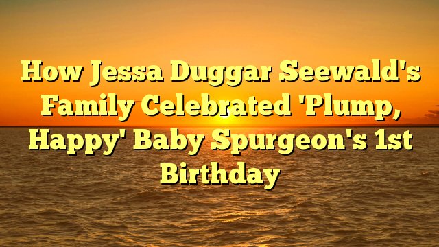 How Jessa Duggar Seewald\s Family Celebrated \Plump, Happy\ Baby Spurgeon\s 1st Birthday -  