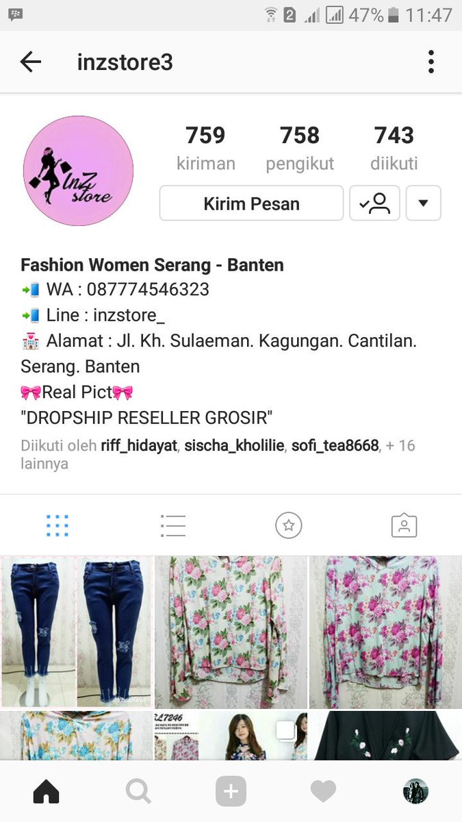 iqbalsugi's tweet photo. Yg da di sekitaran kota serang banten. Yuk mampir ke butik inzstore. Fashion wanita ter update dan pastinya murah banget.. #serang #fashion https://t.co/f6J9sSCvhD