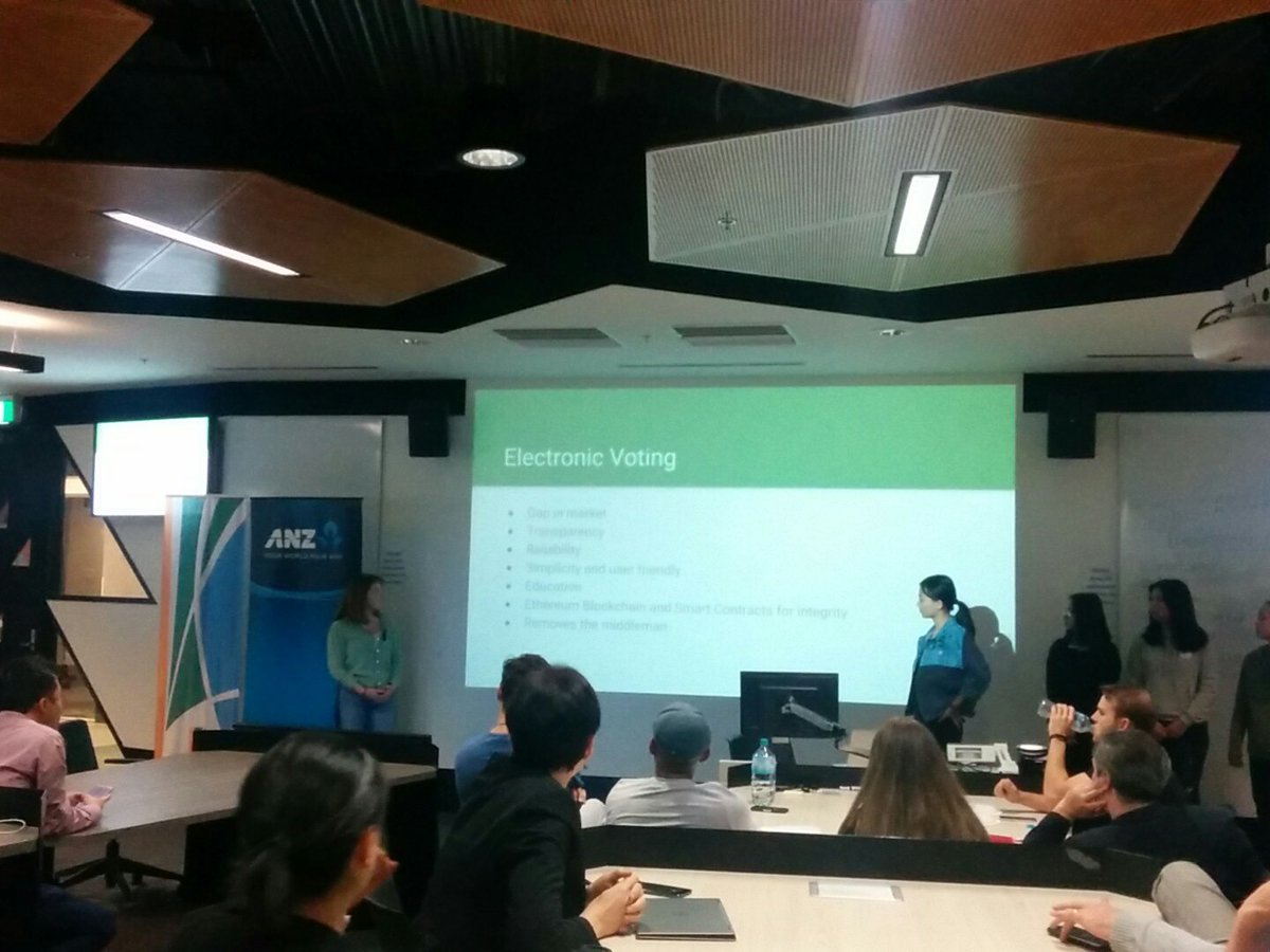 Ivan_Carlisle's tweet photo. Our other MGGS team with their MySay blockchain enabled voting DAPP #smartcitieshack #BCAssociationAU @mggs fantastic! https://t.co/kA0AK4hgZE