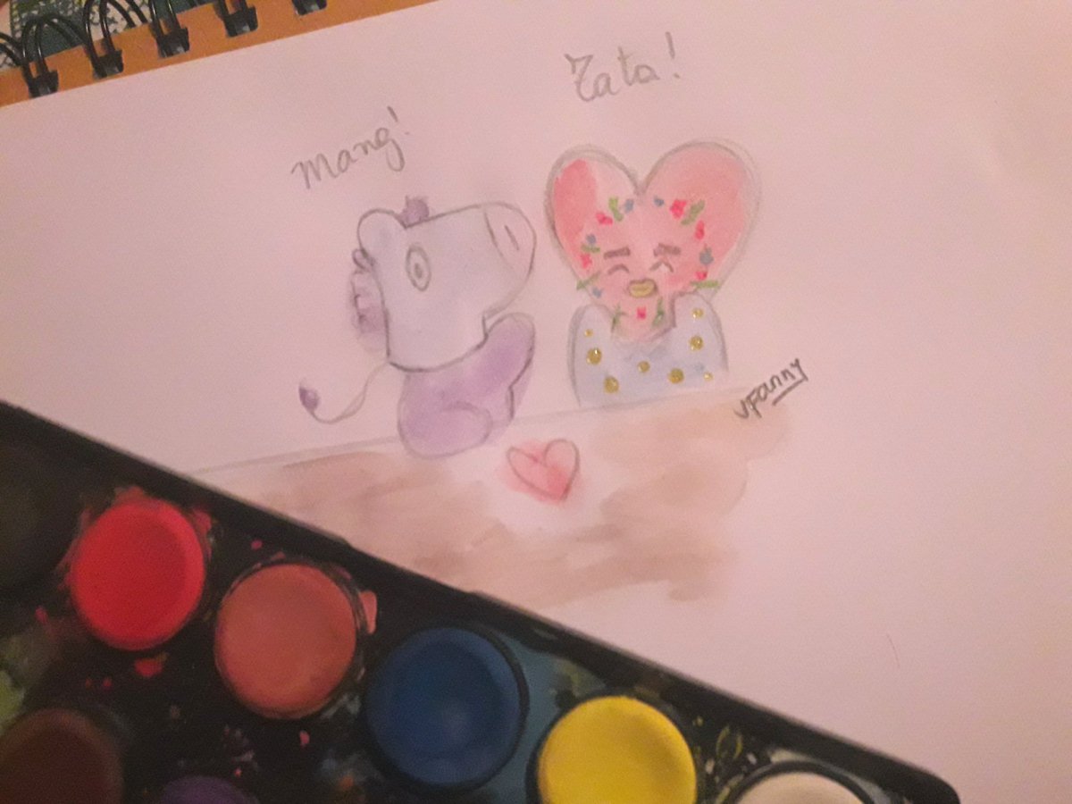 imfullsun_'s tweet photo. Fanart #MANG &amp; #TATA 💕
Inspired in this #vhope pic
#BT21 
📷: @february_0218 💕 https://t.co/0SQODt3ttl