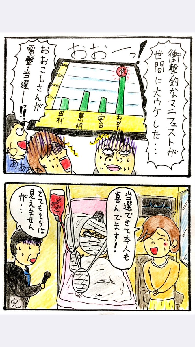 4コマ、出馬。
選挙なんでね。 
