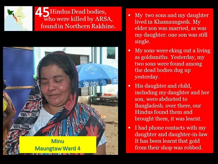 eithetthetaung2's tweet photo. @indunil622 @UN This  people are not Rakhine.They are Hindu people.Bengali Terrorists killed them.Who said human right for them? https://t.co/A39y7ni24Z
