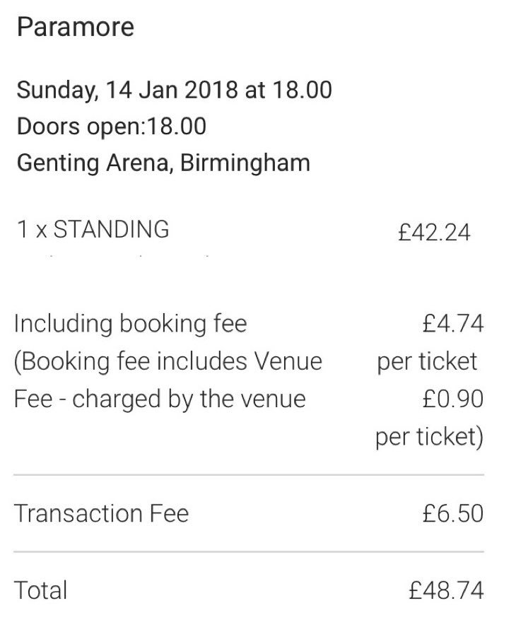 c0smic_colours's tweet photo. Selling 1x standing ticket for @paramore in Birmingham for £45 💗 RT pls https://t.co/i63Yw1unE1