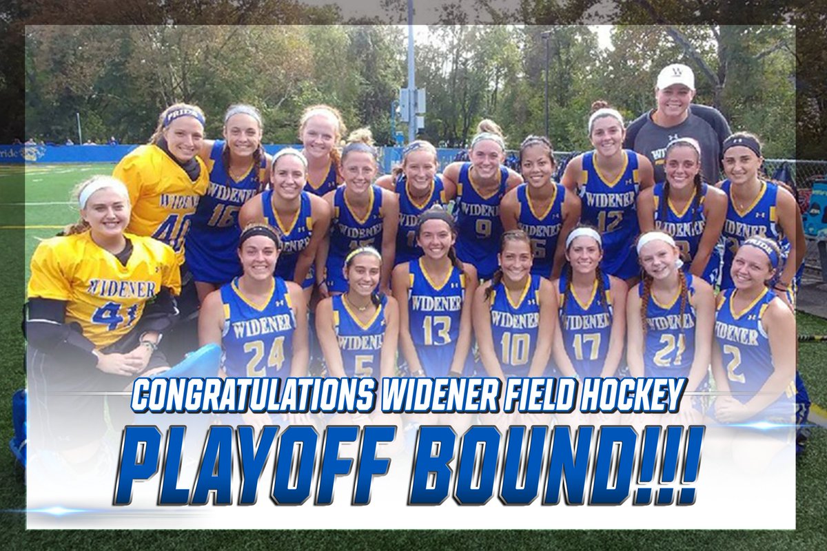 Way to go <a href="/WidenerFHockey/">Widener Field Hockey</a>!!! First time heading to the playoffs since 2009!!!! #GoPride #SecondSeason