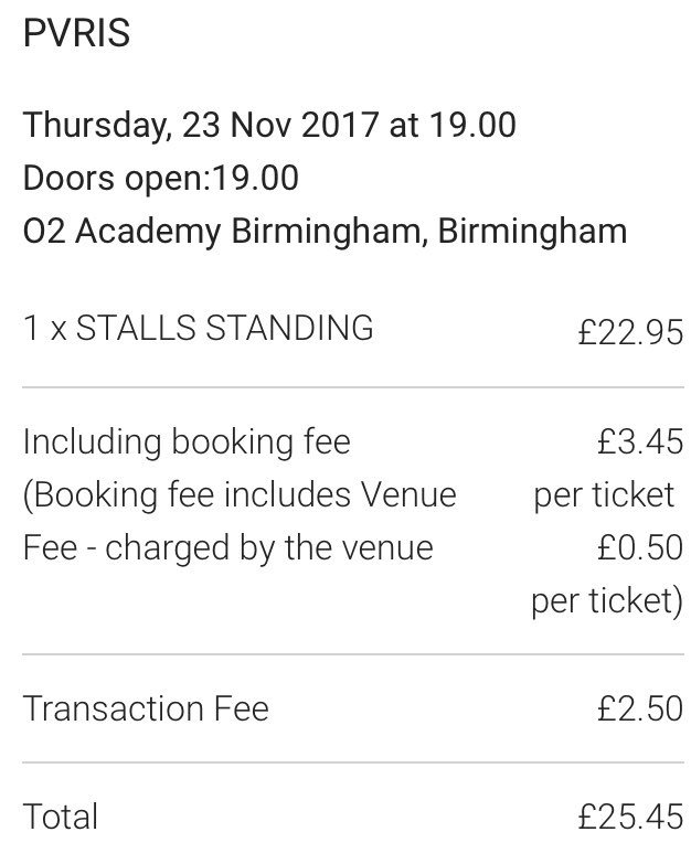 c0smic_colours's tweet photo. Selling 1x standing ticket for the sold out @ThisIsPVRIS gig in Birmingham for £25 💗 RT pls https://t.co/N83O5eAZ0N
