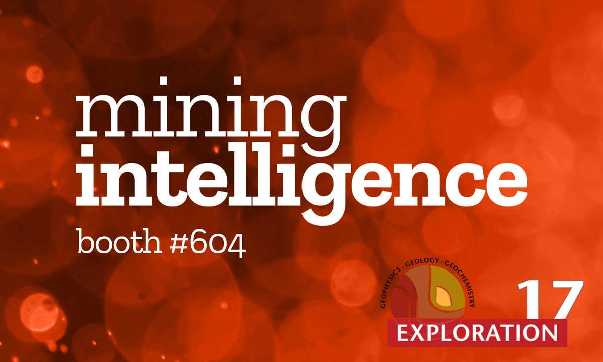 Visit us at booth #604 at Exploration 17 on Oct 22-25 in #Toronto. #miningintelligence #costs #exploration17  bit.ly/2gYivEc