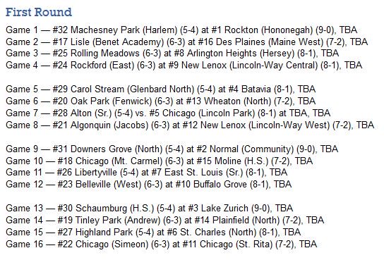 #IHSA Football Class 7A pairings posted #IHSABrackets