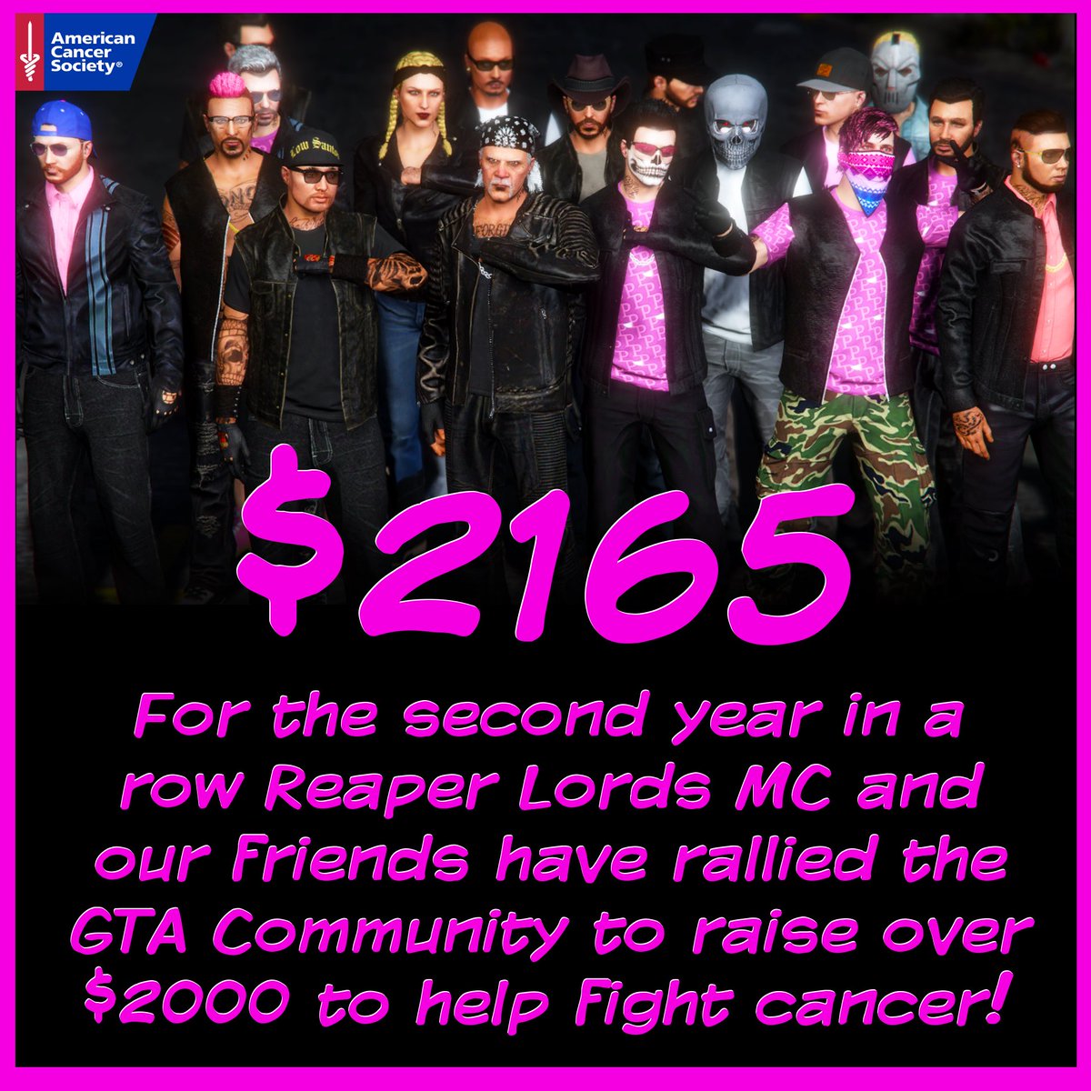 Dirty_Worka's tweet photo. So proud of @ReaperLordsMC &amp; the GTA community! >$2k raised to fight cancer
AGAIN! Spec thx to @lord_midget815 @msf_punisher &amp;  @HenryLorenz https://t.co/rGh69PlduY