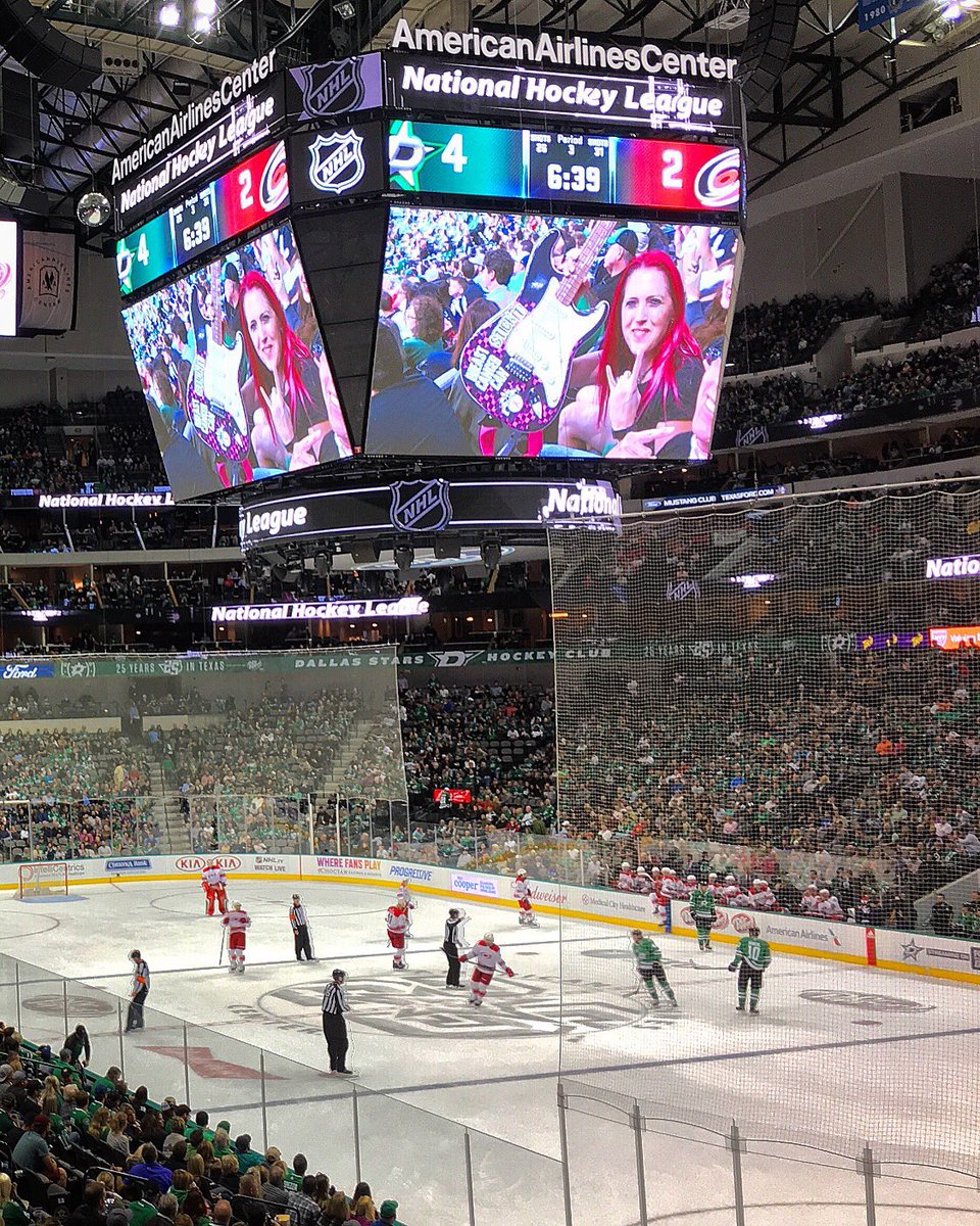 drummerapril's tweet photo. On the big screen at the @DallasStars game! #aprilsamuels #DallasStars #bccsi https://t.co/jV9HkWnsI0