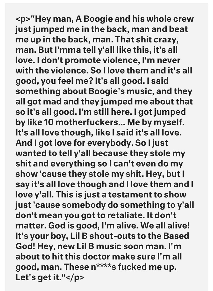 JustMisi's tweet photo. @WhatsUpShay Props to Lil B tho smh. Took it like a champ and responded with all love. Not that many dudes out here like that🤦🏽‍♂️ https://t.co/2k2SsKblDp