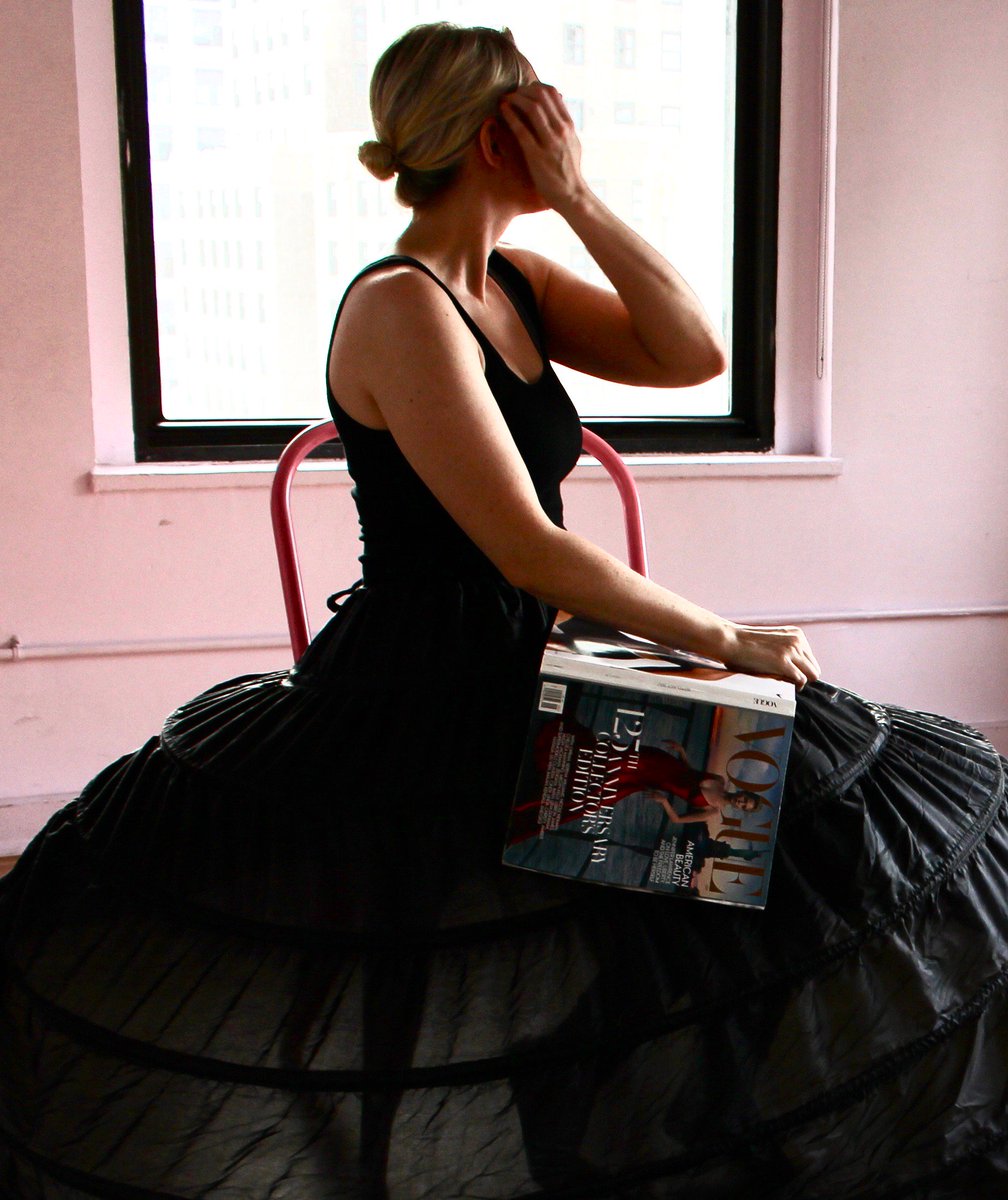 WBarkTheatreCo's tweet photo. Madame Bovary movement exploration @IRTTheater #newplays #hoopskirt https://t.co/BkBoxca815