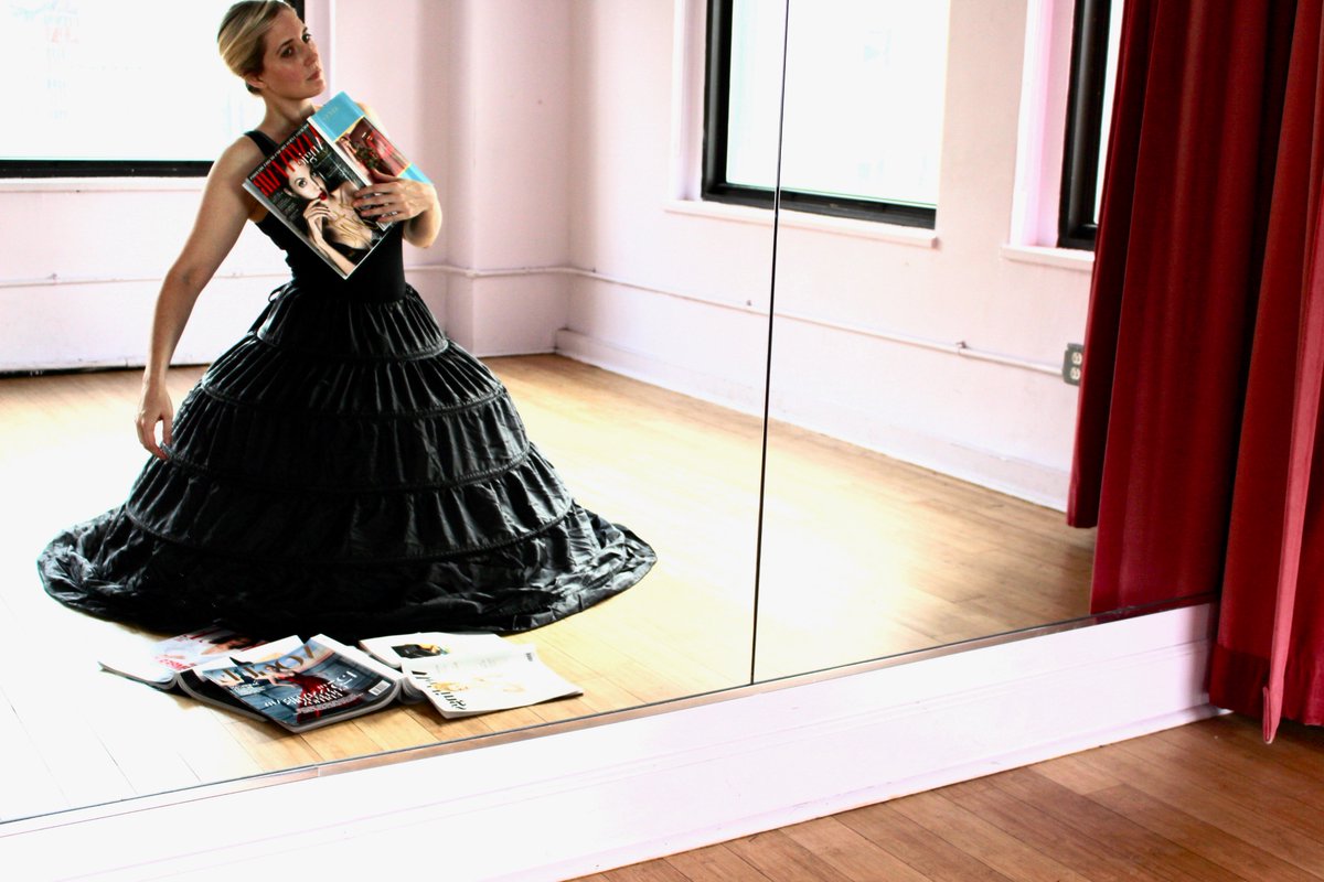 WBarkTheatreCo's tweet photo. Madame Bovary movement exploration @IRTTheater #newplays #hoopskirt https://t.co/BkBoxca815