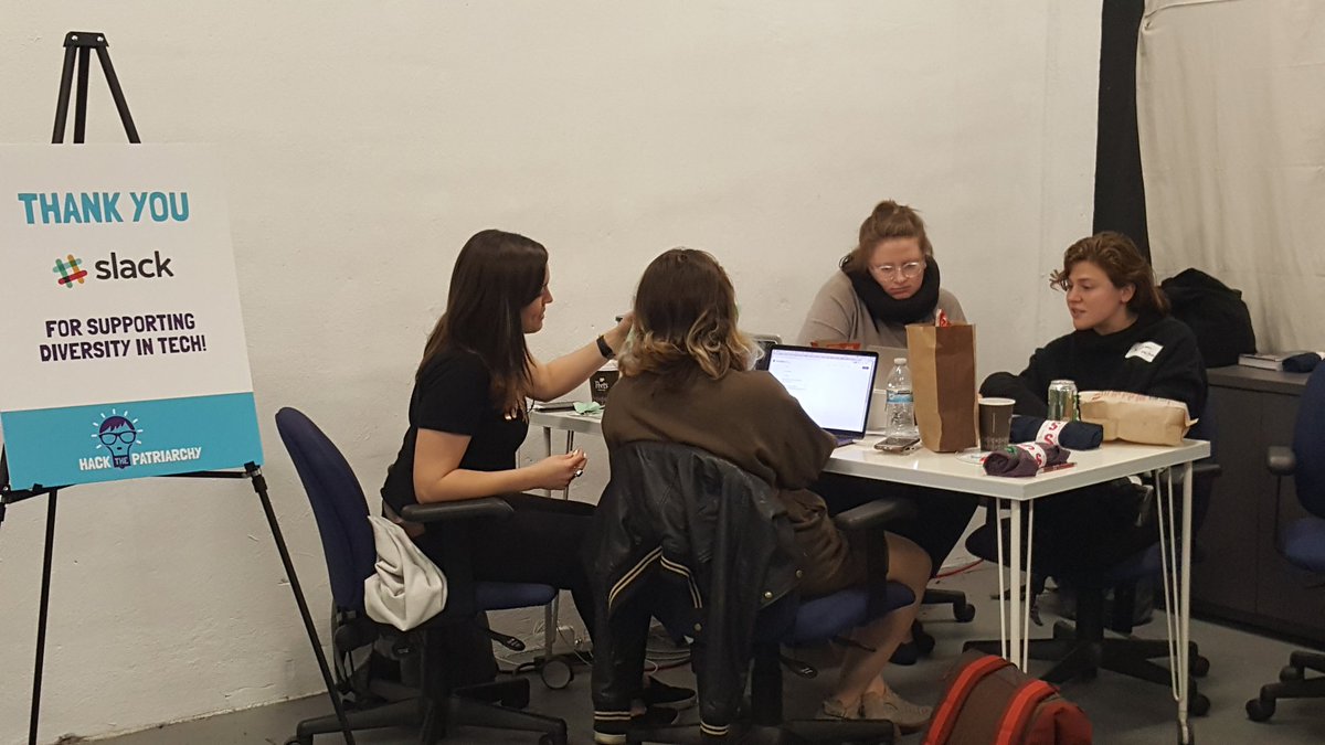 HackPatriarchy's tweet photo. Thank you @SlackHQ for supporting #HTPhack! #womenintech #diversityintech #hackathon https://t.co/PEVxmQUJxW