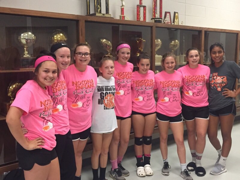 NoconaVB's tweet photo. Proud of these girls for the improvement they have shown throughout the season. Beat Boyd to win consolation at the JH district tournament! https://t.co/1dSuFocJZm