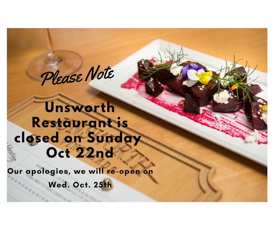 UnsworthV's tweet photo. Our Restaurant is closed Sunday, Oct. 22. Sorry for the inconvenience. We will re-open on Wed. Oct. 25th #mechanicalfail https://t.co/8FQANPoKVv