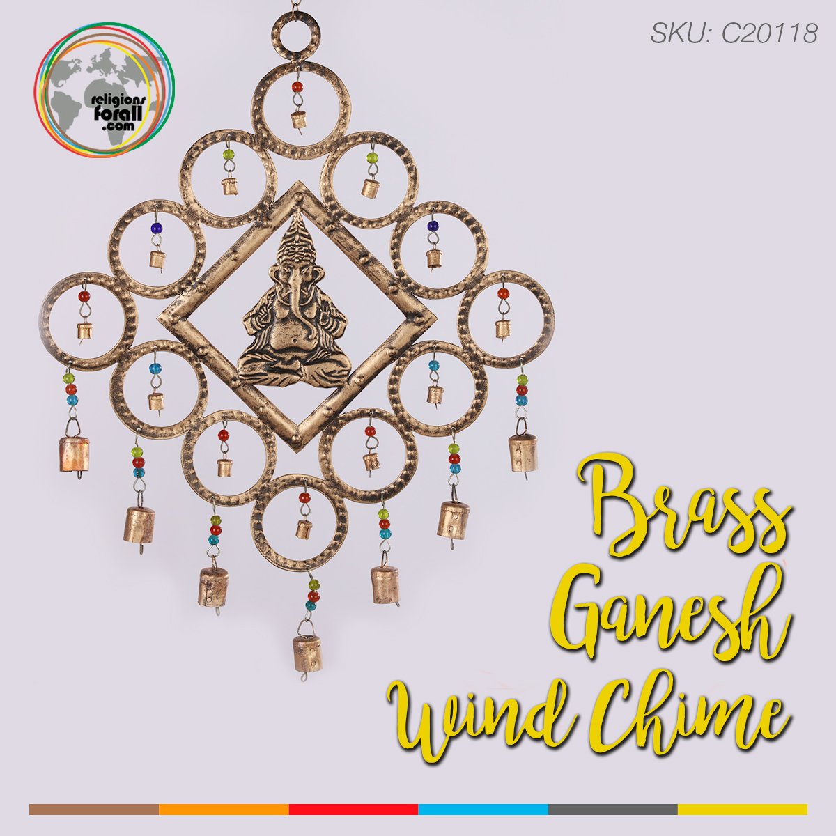 Religionsforall's tweet photo. Brass Ganesh Wind Chime
Get yours here 👉 https://t.co/aqdyfJHYNq
#ReligionsForAll #Ganesha #Shop #Web https://t.co/aDg6XvARVg
