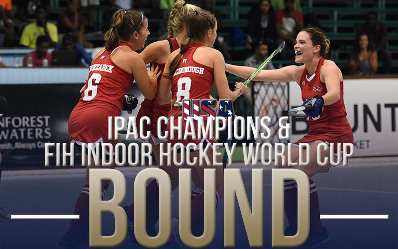USAFieldHockey's tweet photo. PHOTO GALLERY: Indoor USWNT Go 7/7 in #IPAC2017, gold๐ฅand the first @FIH_Hockey Indoor World Cup bid! https://t.co/6XNqa2n2PM #GoUSA๐บ๐ธ https://t.co/FvK93xOOH3