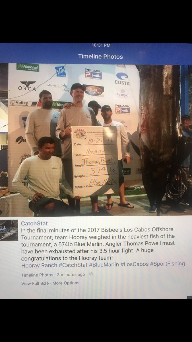 Congratulations to Team Hooray Ranch in this tournament! #catchstat #bluemarlin #loscabos #sportfishing