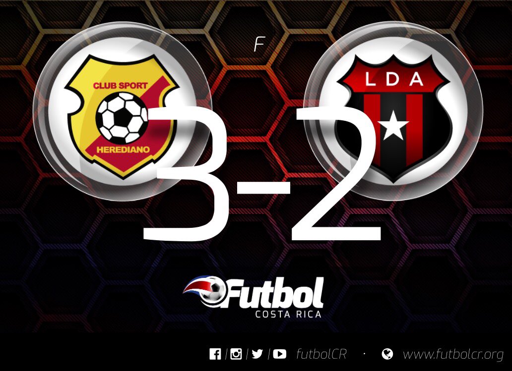 FutbolCR's tweet photo. #Apertura2017 #CSHvLDA 3-2
¡Final en el Rosabal @csherediano1921 remontó en el epílogo y derrotó a @ldacr.
Datos:
📊→https://t.co/5ydkGGLvgE https://t.co/ez5kZBeGjE
