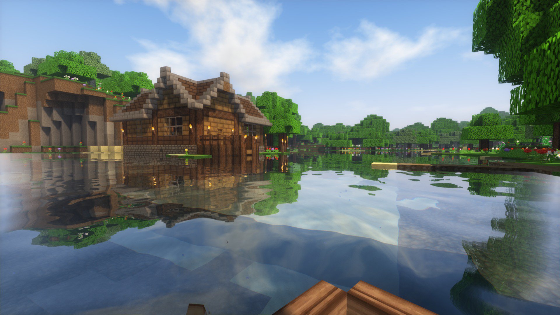 ピピ 在 Twitter 上 湖の畔に自宅が完成した 水面に映る家がイイ感じだなぁ 夜は幻想的 Minecraft マインクラフト T Co G77f6ndkkp Twitter