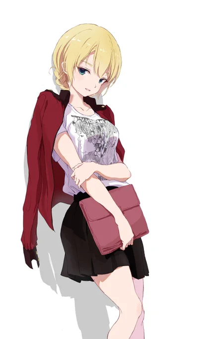 英国のロックバンドのTシャツを着た女の人 