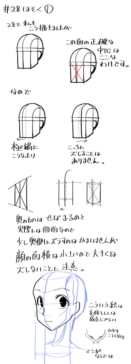 【段階的に上手くなる28日目補足】この辺りのデフォルメは漫画じゃよくあるからいいっちゃいいんだけどいちお。あんまり極端にはしない方がいいよ、という話です。厳密に考えすぎる必要はないです。#段階的に上手くなる 