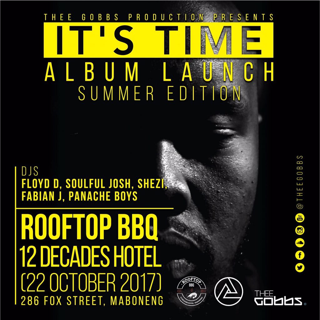 floyd_d1's tweet photo. Join us @Rooftopbbq(Maboneng) #everysunday 11am-9pm @TheeGobbs https://t.co/20QKRxjXFQ