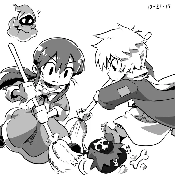 #OC_tober Day 21: Bone sweepers Lynn and Micah, with special guest Death-kun! (2005, 2010)
https://t.co/jRFdn67k3m
https://t.co/mHzXrprgI3 