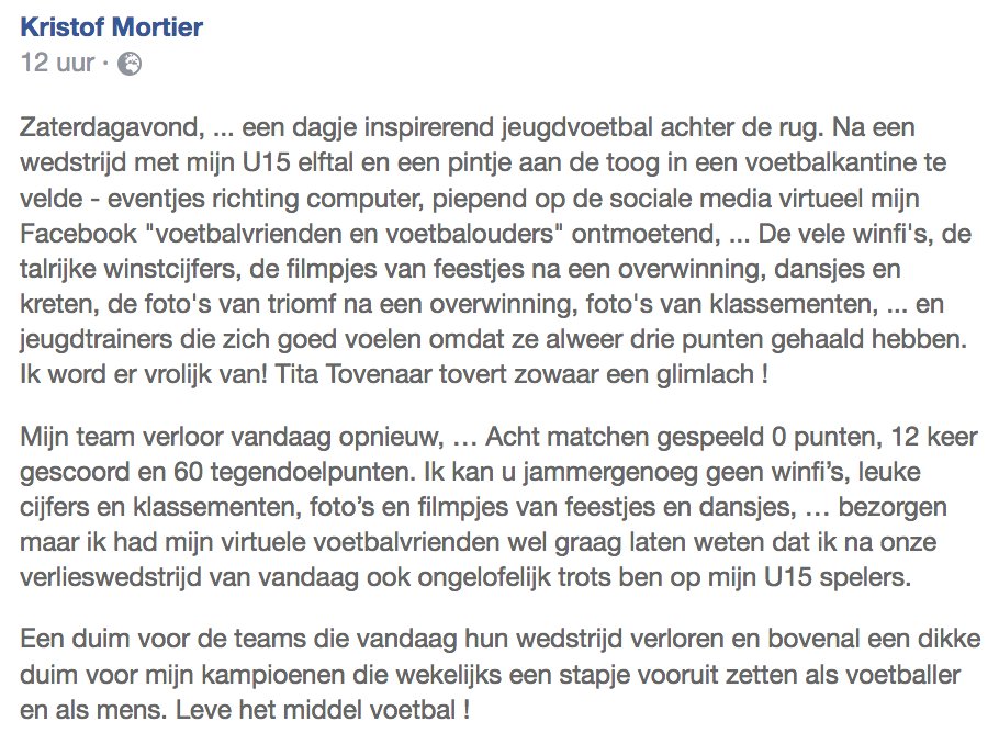 Vannieuwkerke's tweet photo. Een mooiere post over jeugdvoetbal dan deze ga je dit weekend niet tegenkomen. Verplichte lectuur voor resultaatgerichte ouders 😉 https://t.co/cUUjE1RHTt