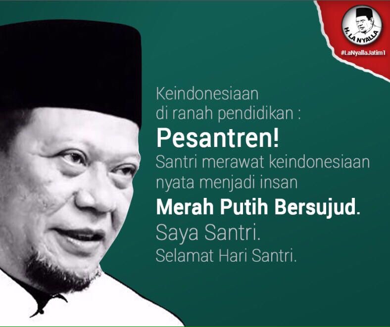 LaNyallaMM1's tweet photo. Keindonesiaan di ranah pendidikan : Pesantren

Santri merawat keindonesiaan   nyata menjadi insan

Merah Putih Bersujud

#harisantrinasional https://t.co/ScAQZq8Cmt