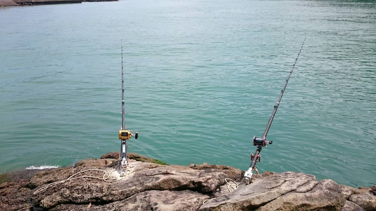 Takuan 泳がせ釣りのロッドやリールは高く 和歌山でクエ を専門に狙う船は少ないんですね 磯でやるなら フカセで餌取り釣って 固定式のクエ竿に泳がせ釣りの仕掛けで狙ってみようかという図はできてます こういう釣りは竿固定してリールで