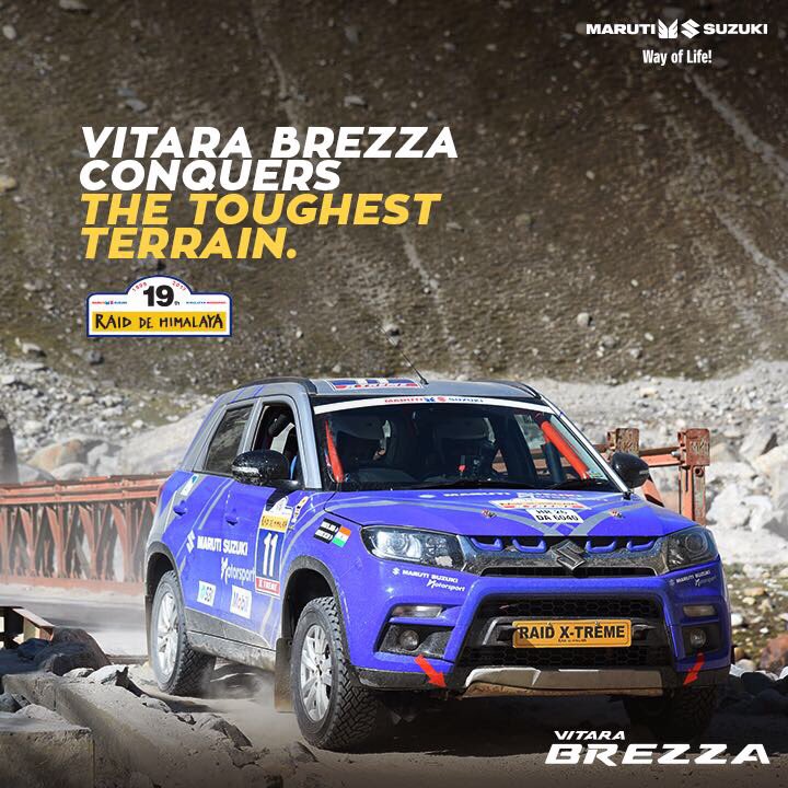 #VitaraBrezza went up against India’s toughest terrain at Raid De Himalaya and emerged tougher and victorious. #PlayGlamorous