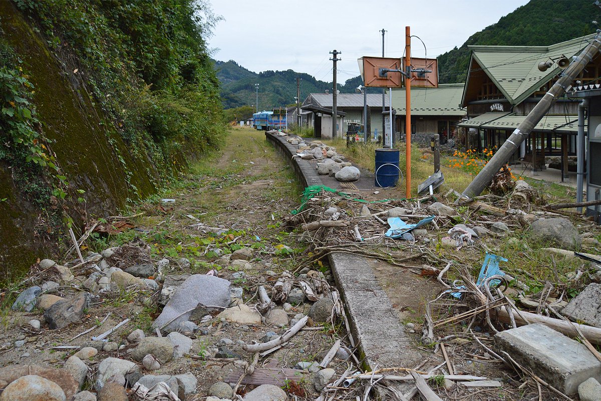 日田彦山線の被災状況 筑前岩屋駅